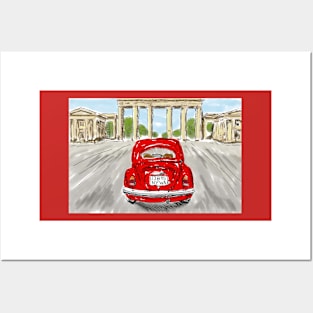 Classic car red Posters and Art